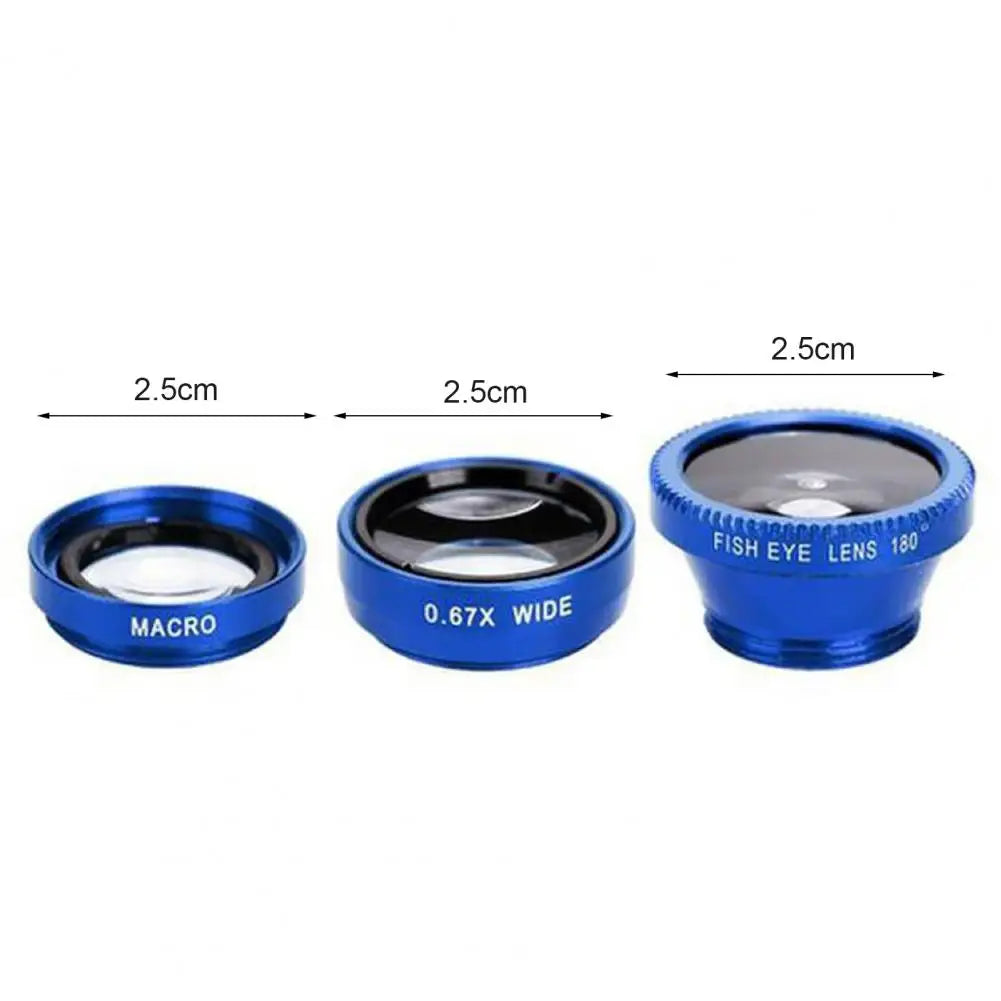 Phone Camera Fish Eye Lens 3 in 1 10X Macro Wide Angle 4K HD-compatible Phone Camera Lens Phone Zoom Lens